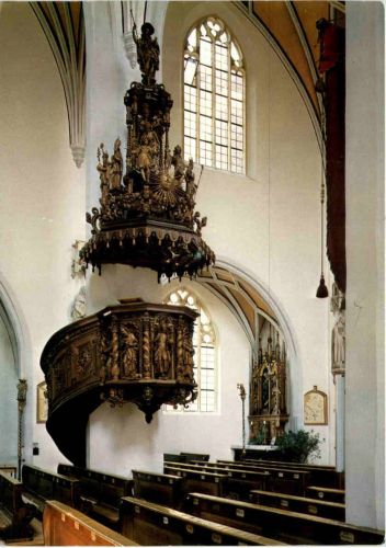 Wasserburg a. Inn, Stadtpfarrkirche St. Jacob, Kanzel v. Martin u. Micha