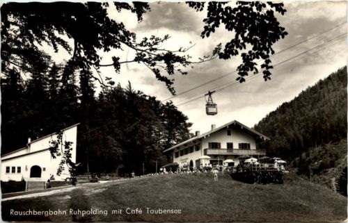 Ruhpolding, Rauschbergbahn mit Cafe Taubensee