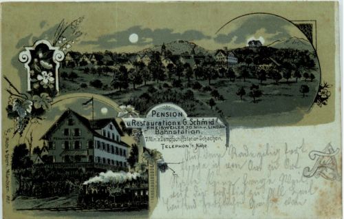 Enzisweiler - Pension Schmid - Litho - Künstler-AK Eugen Felle