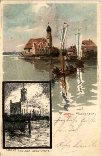 Wasserburg - Schloss Montfort - Litho