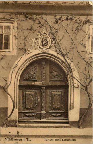 Mühlhausen - Tür der städt. Leihanstalt