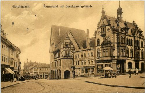 Nordhausen - Kornmarkt mit Sparkassengebäude