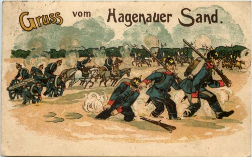 Gruss vom Hagenauer Sand - Litho