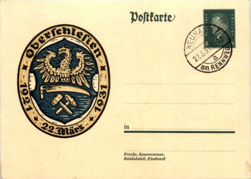 Oberschlesien - Ganzsache - Neuhaus am Rennweg
