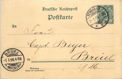 Ganzsache gelaufen in Schwaan