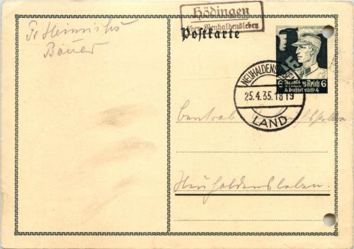 Ganzsache - Landpost Hödingen über Neuhaldensleben