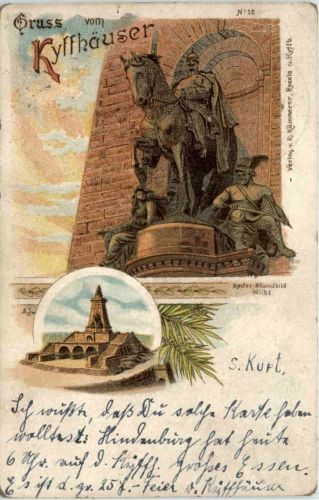 Gruss vom Kyffhäuser - Litho - Flugpost