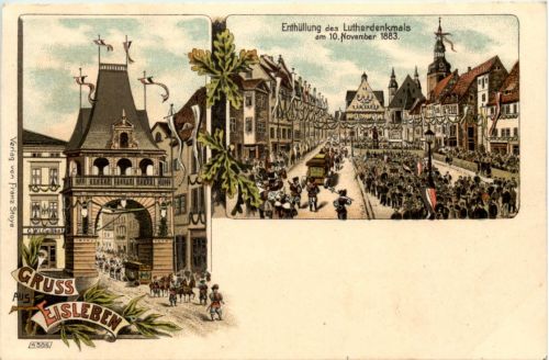 Gruss aus Eisleben - Litho