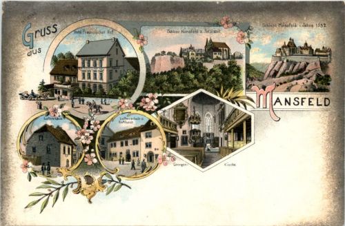 Gruss aus Mansfeld - Litho