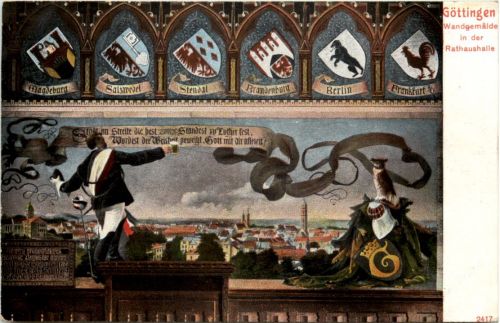 Göttingen - Wandgemälde in der Rathaushalle