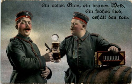1. Weltkrieg - Ein volles Glas - Feldpost Ers. Bat. Res Inf. Regiment 56