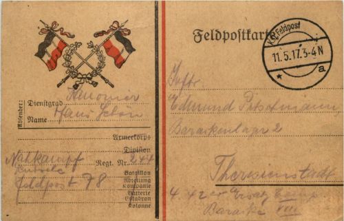 1. Weltkrieg - Feldpost Nahkampf Regiment 244