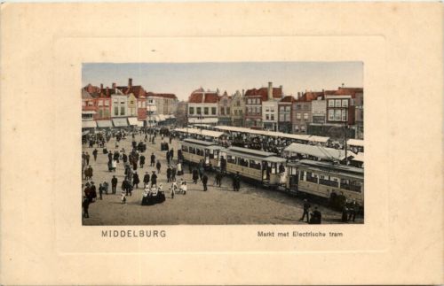 Middelburg - Markt met Electrische tram