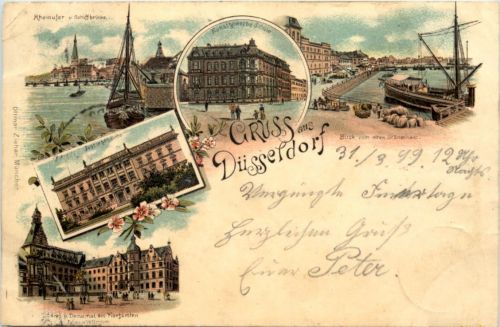 Gruss aus Düsseldorf - Litho