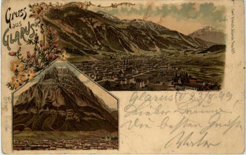 Gruss aus Glarus - Litho
