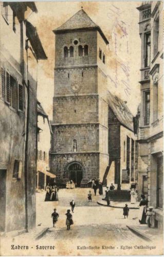 Zabern - Saverne - Katholische Kirche - Bahnpost