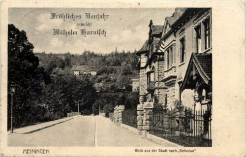 Meiningen, Blick aus der Stadt nach Bellevue