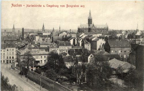 Aachen, Marienkirche u. Umgebung vom Boxgraben aus