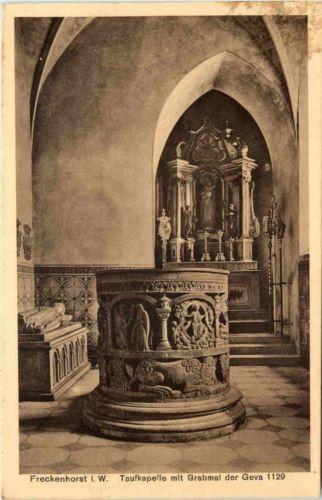 Freckenhorst i.W., Taufkapelle mit Grabmal der Geva 1129