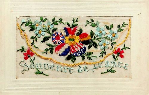 Souvenir de France - Bestickte Karte