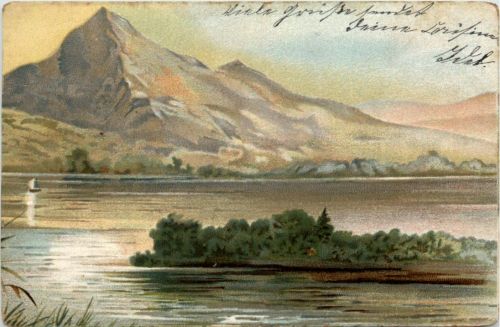 Künstlerkarte gelaufen in Wollstein Posen