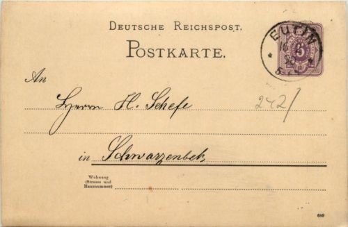 Eutin - Ganzsache 1890