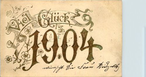 Jahreszahl 1904 - Prägekarte