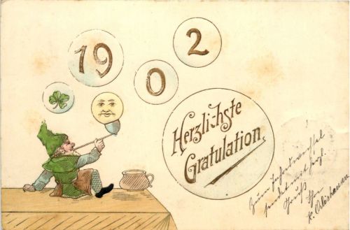 Zwerg - Jahreszahl 1902 - Prägekarte