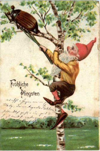 Pfingsten - Zwerg mit Maikäfer