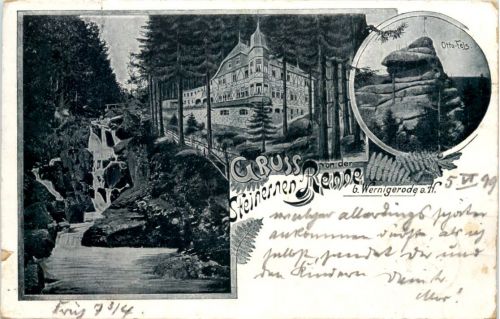 Gruss von der Steinernen Renn bei Wernigerode