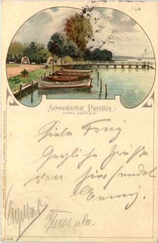 Wannsee - Schwedischer Pavillon - Litho