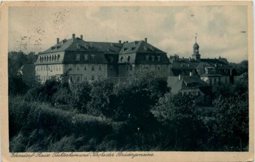 Ebersdorf-Reuss, Töchterheim und Kirche der Brüdergemeine