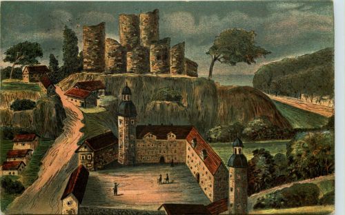 Lobenstein, Burgruine mit dem 1601 erbauten Schloss