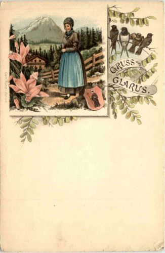 Gruss aus Glarus - Litho Carl Künzli