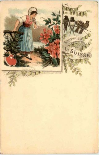 Souvenir de la Suisse - Schwyz - Litho Carl Künzli