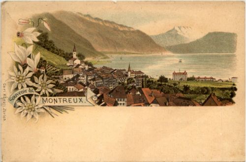 Souvenir de Montreux - Litho Carl Künzli