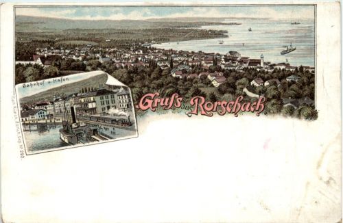 Gruss aus Rorschach - Litho Carl Künzli