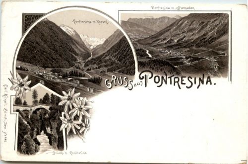 Gruss aus Pontresina - Litho Carl Künzli