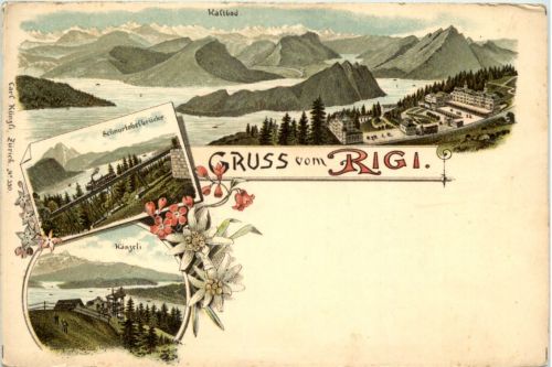 Gruss vom Rigi - Litho Carl Künzli