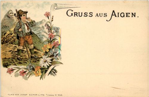 Gruss aus Aigen - Litho