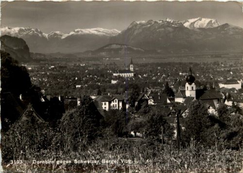 Dornbirn gegen Schweizer Berge