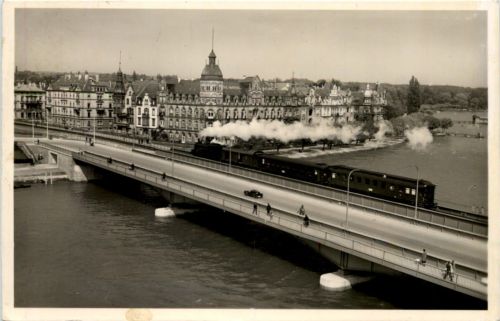 Konstanz - Rheinbrücke mit Eisenbahn