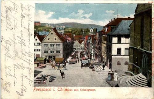 Poessneck - Markt mit Schuhgasse