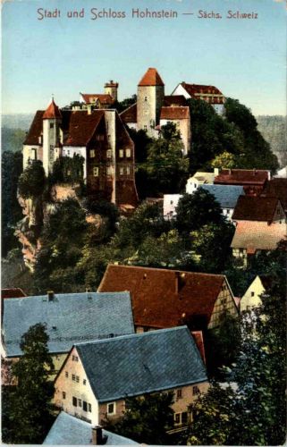 Sächs. Schweiz, Hohnstein, Schloss und Stadt
