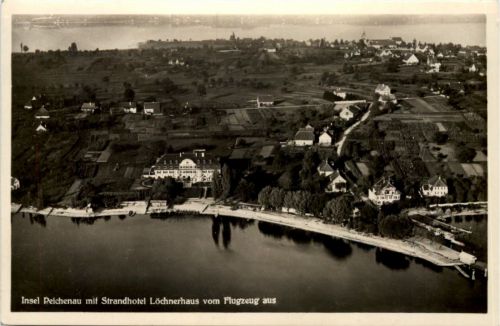 Insel Reichenau, mit Strandhotel Löchnerhaus vom Flugzeug aus
