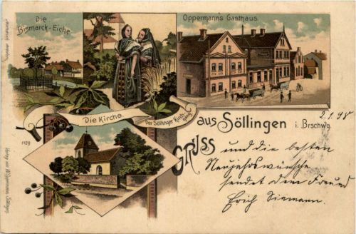 Gruss aus Söllingen - Litho - Brauerei