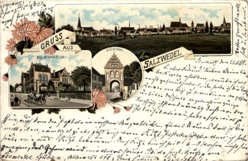 Gruss aus Salzwedel - Litho
