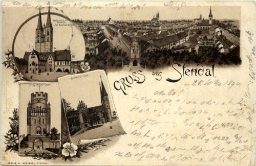 Gruss aus Stendal - Litho 1894 Vorläufer