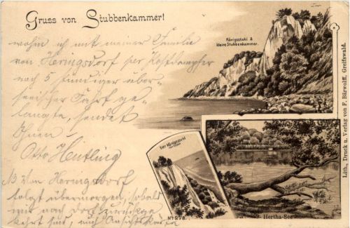 Gruss von Stubbenkammer - Litho - Rügen