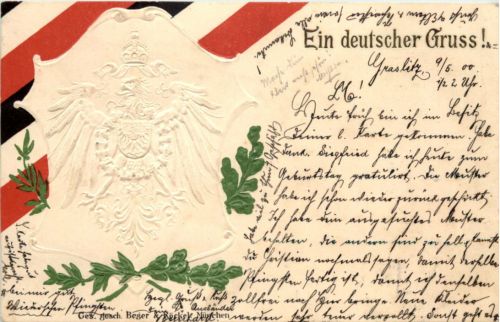 Ein Deutscher Gruss - Prägekarte
